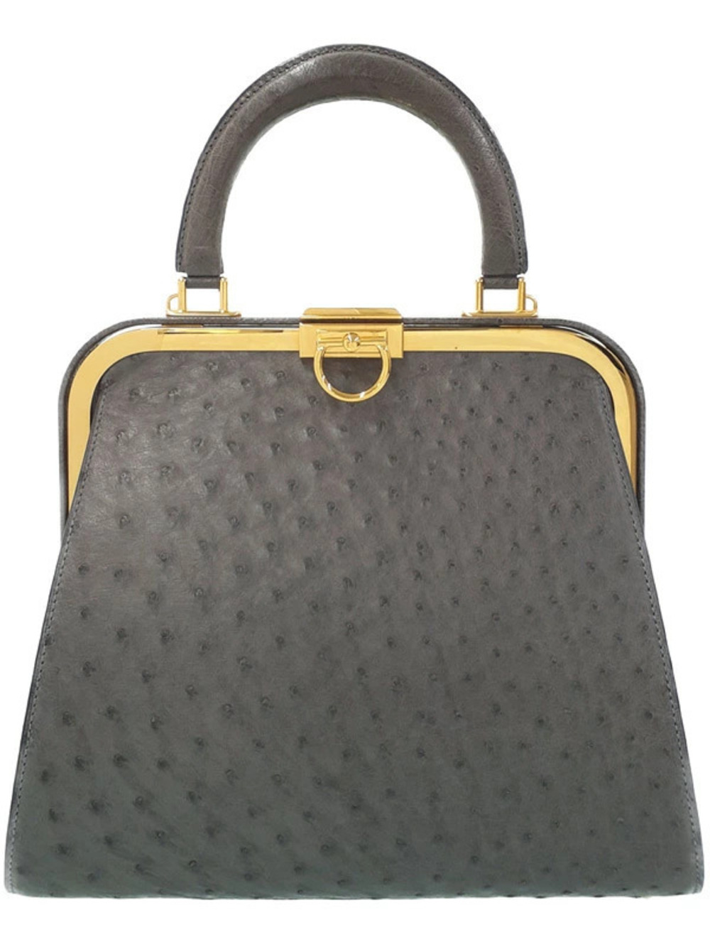 Christian Dior Ostrich Handbag Gray